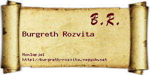 Burgreth Rozvita névjegykártya